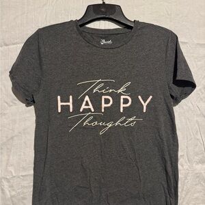 Fleurish Dark Gray Tee with Pink and Cream Script